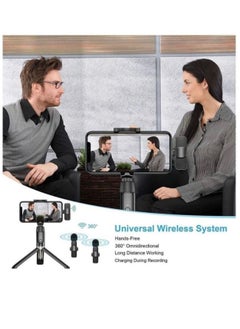 K9 2in1 Bluetooths Mic K9 Wireless Collar Microphone Dual Lapel Lavalier Mic for Noise Reduction Vlogging Interview Live Streaming YouTube Video Broadcast With 2 Mic Receiver for iPhone and Android  - Image 4