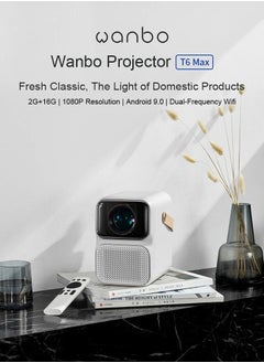wanbo T6 MAX Projector 4K 1080P Android 9.0 Mini Projector 550ANSI Lumens 2+16G 5G WiFi BT5.0 Projector AI Voice Home Theater  - Image 2