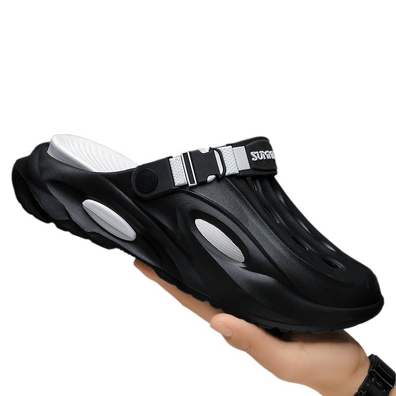 Hole Shoes Men'S 2024 Style Outer Wear Sports Thick Sole Driving Outdoor Seaside Beach Coconut Sandals - Image 5