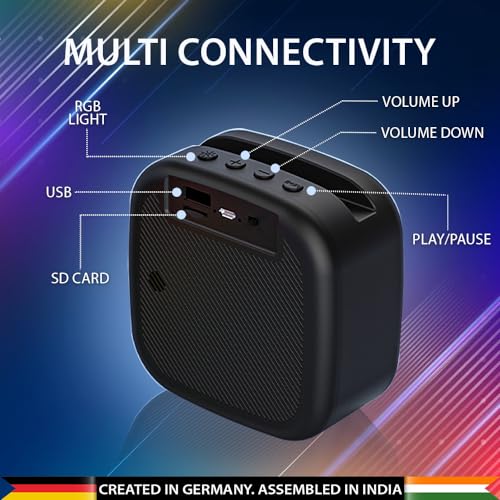 Blaupunkt BT03 RGB Wireless Bluetooth Speaker with Deep Bass, Dynamic RGB Lights & Mobile Stand - Image 4