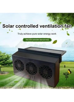 AROAQ Car Solar Vent Fan Three Hood Auto Exhaust Radiator Solar Car Desuperheater Powerful Air Cooler White Mini  - Image 2