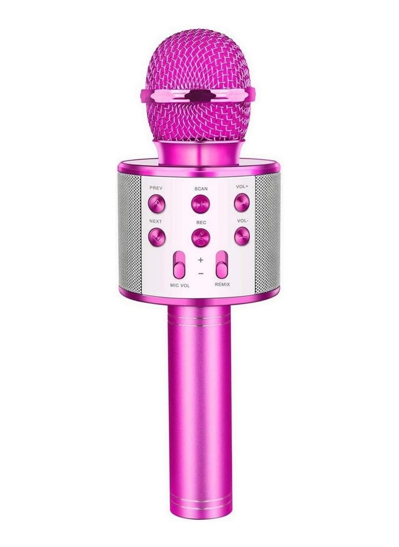 LIMITLESS Karaoke Wireless Microphone for Kids Toddler Microphone Mic Speaker Machine for Kids Party with LED Lights, Magic Sounds, Vocal Remover Compatible with iPhone, Android, iPad, PC (Pink)  - Image 1