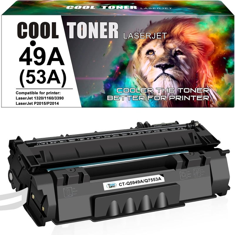كول تونر خرطوشة حبر كول تونر متوافقة Q5949A بديلة لـ HP 49A Q5949A 49X Q5949X 53A Q7553A لطابعات HP 1320 1320n P2015 P2015dn P2014 3390 1160 P2015d 1320tn M2727nf (أسود، عبوة واحدة) - Image 5