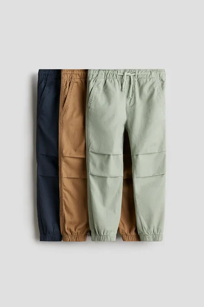 H&M 3-Pack Cotton Joggers