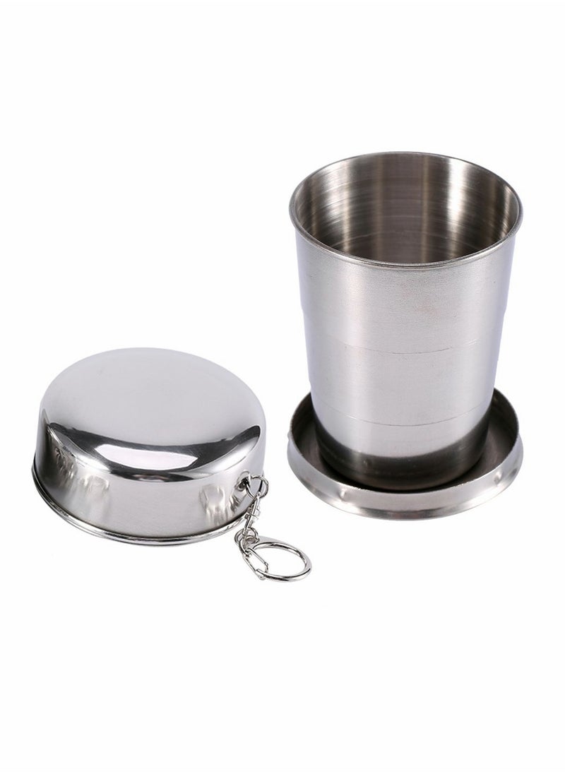 Excefore Travel Folding Cup Premium Stackable Metal Drinking Outdoor Telescopic Collapsible Mug Camping Hiking Bottle Portable Retractable Water Containers 150ml/5.3oz  - Image 1