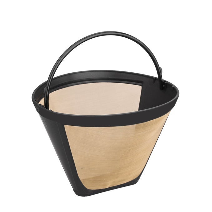 GOLD COFFEE FILTER PERMANENT REUSABLE 4 CONE SHAPE METAL COFFEE FILTER COMPATIBLE WITH NINJA CFP301 CFP201 COFFEE ACCESSORIES 41PCS