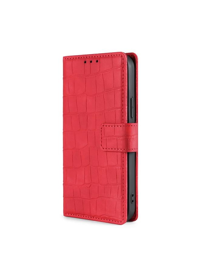 S-TOP Case For Fujitsu Arrows WE-F-51B Skin Feel Crocodile Magnetic Clasp Leather Phone Case - Image 2