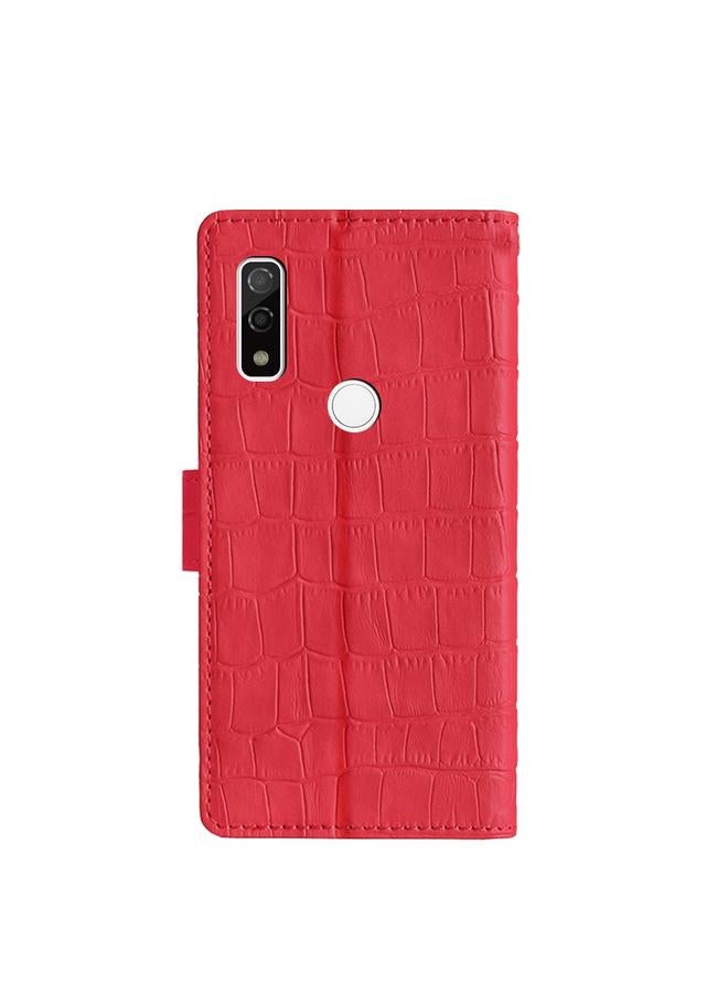 S-TOP Case For Fujitsu Arrows WE-F-51B Skin Feel Crocodile Magnetic Clasp Leather Phone Case - Image 3