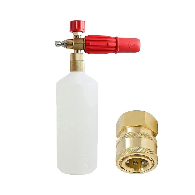 FT Tools Plastic Heavy Duty Professional Foam Cannon Snow Lance 1L Bottle with 14 Quick Connector for Pressure Washer - Image 1