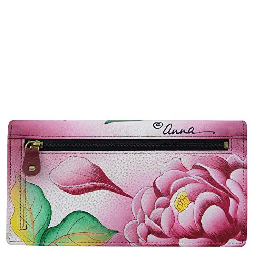 Anna by Anuschka Women's Genuine Leather Hand Painted Clutch Wallet - Precious Peony - Image 2