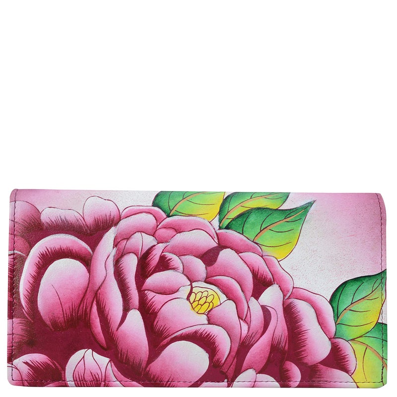 Anna by Anuschka Women's Genuine Leather Hand Painted Clutch Wallet - Precious Peony - Image 5