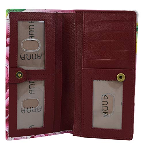 Anna by Anuschka Women's Genuine Leather Hand Painted Clutch Wallet - Precious Peony - Image 3