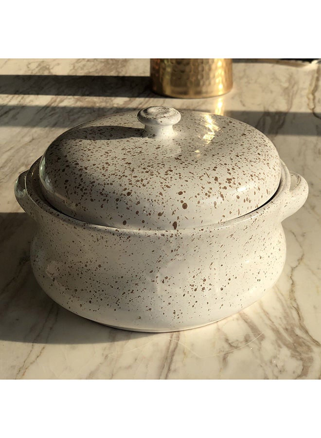 Home Pro White Pottery Casserole - Image 2