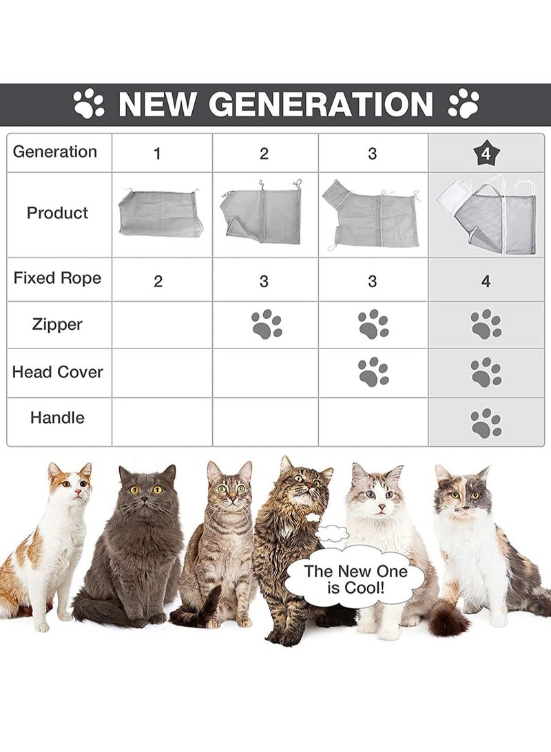 Zikra Cat Shower Grooming Bathing Bag Net Bag Cat Adjustable Cat Washing Bag Multifunctional Cat Restraint Bag Prevent Biting Scratching for Bathing Nail Trimming Ears Clean Keeping Calm - Image 4