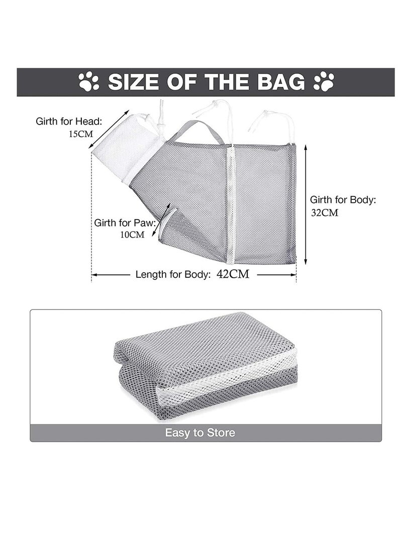 Zikra Cat Shower Grooming Bathing Bag Net Bag Cat Adjustable Cat Washing Bag Multifunctional Cat Restraint Bag Prevent Biting Scratching for Bathing Nail Trimming Ears Clean Keeping Calm - Image 3