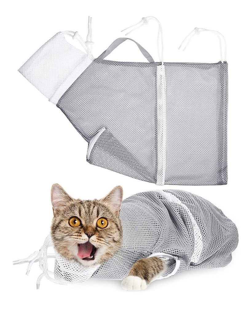Zikra Cat Shower Grooming Bathing Bag Net Bag Cat Adjustable Cat Washing Bag Multifunctional Cat Restraint Bag Prevent Biting Scratching for Bathing Nail Trimming Ears Clean Keeping Calm - Image 1