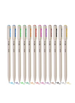 Flair Hauser XO Multicolor Gel Pen with Hard Box Case | Sleek Body & Minimalistic Design | Matt Finish | Ultra Durable Tip | Set Of 12 Bright Ink Colors