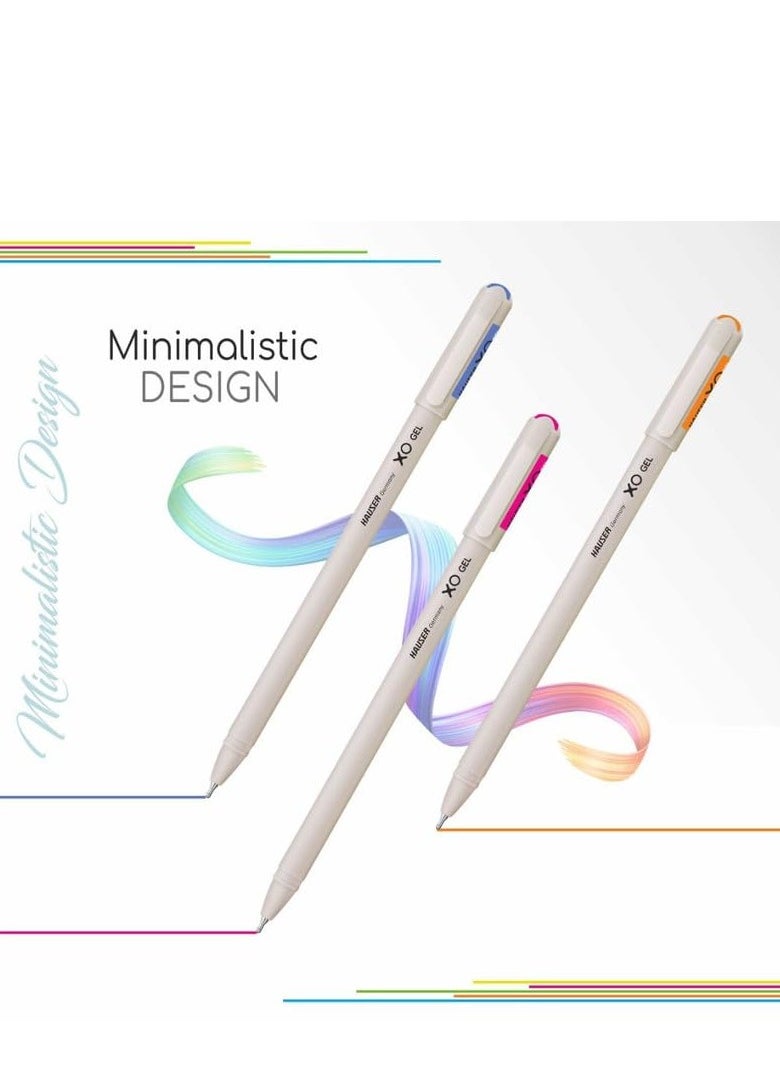 Flair - Flair Hauser XO Multicolor Gel Pen with Hard Box Case | Sleek Body & Minimalistic Design | Matt Finish | Ultra Durable Tip | Set Of 12 Bright Ink Colors - Image 1