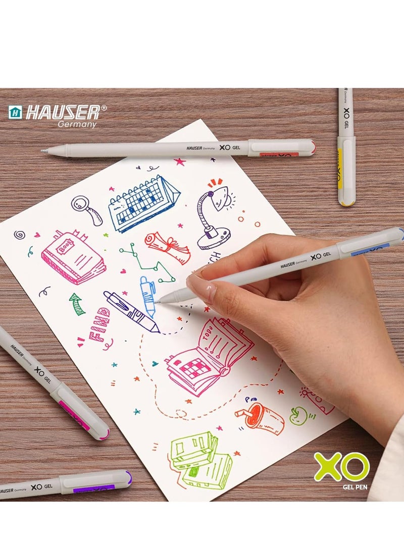 Flair - Flair Hauser XO Multicolor Gel Pen with Hard Box Case | Sleek Body & Minimalistic Design | Matt Finish | Ultra Durable Tip | Set Of 12 Bright Ink Colors - Image 1