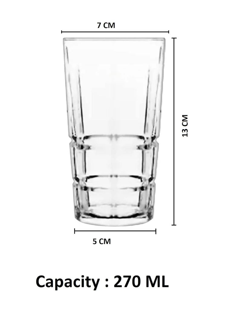 IndusBay® 6 Pieces 280 ML Juice Beer Glass Drinking Whisky Glass Mug Bar Tumbler Glasses for Scotch, Bourbon, Liquor and Cocktail Drinks, Clear - Image 3