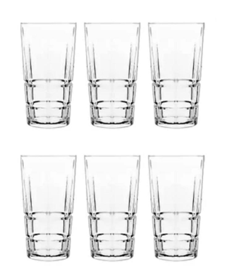 IndusBay® 6 Pieces 280 ML Juice Beer Glass Drinking Whisky Glass Mug Bar Tumbler Glasses for Scotch, Bourbon, Liquor and Cocktail Drinks, Clear - Image 1