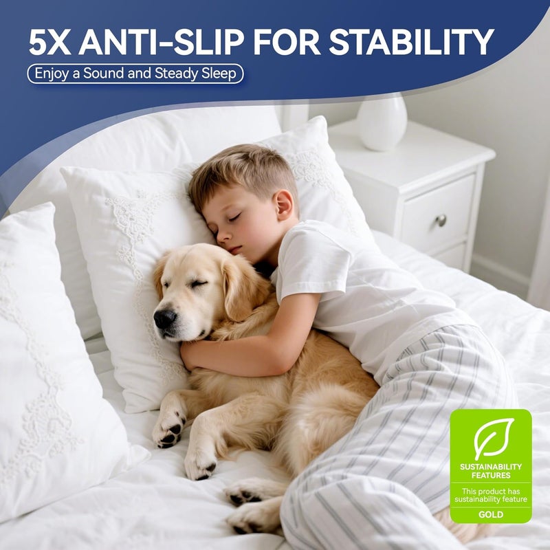 Foboull Non Slip Couch Slide Gripper, Keep Bed and Topper Pad from Sliding for Sofa, Couch, Chair Cushion, Mattresses, Easy Trim, Slip Resistant, Grips Helps Stop Slipping - Image 2
