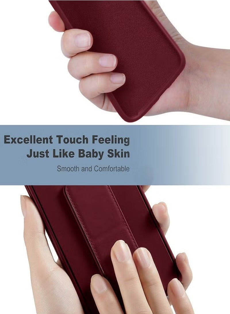 TIGER OnePlus Nord CE4 Lite 5G 2024 Maroon Case Cover – Magnetic Foldable Kickstand with Wrist Strap Grip | Finger Ring Stand with Built-In Iron Plate | Shockproof Anti-Slip TPU Back Cover - Image 4