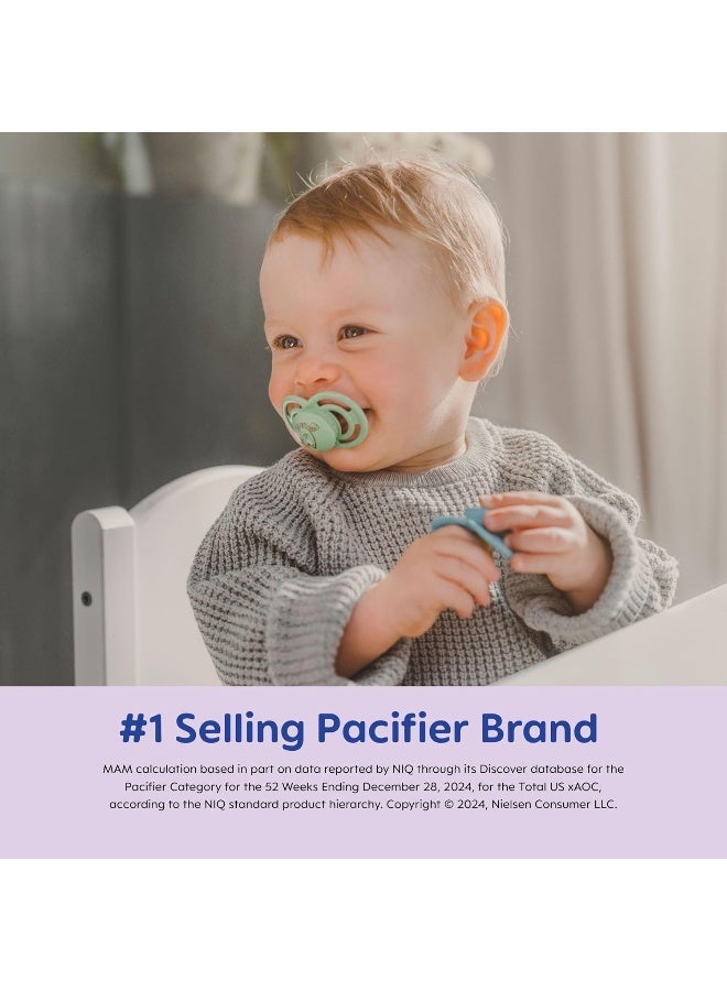 MAM Perfect Baby Pacifier, Patented, Developed with Pediatric Dentists & Orthodontists, Girl, 0-3 Months (Pack of 2) - Image 2