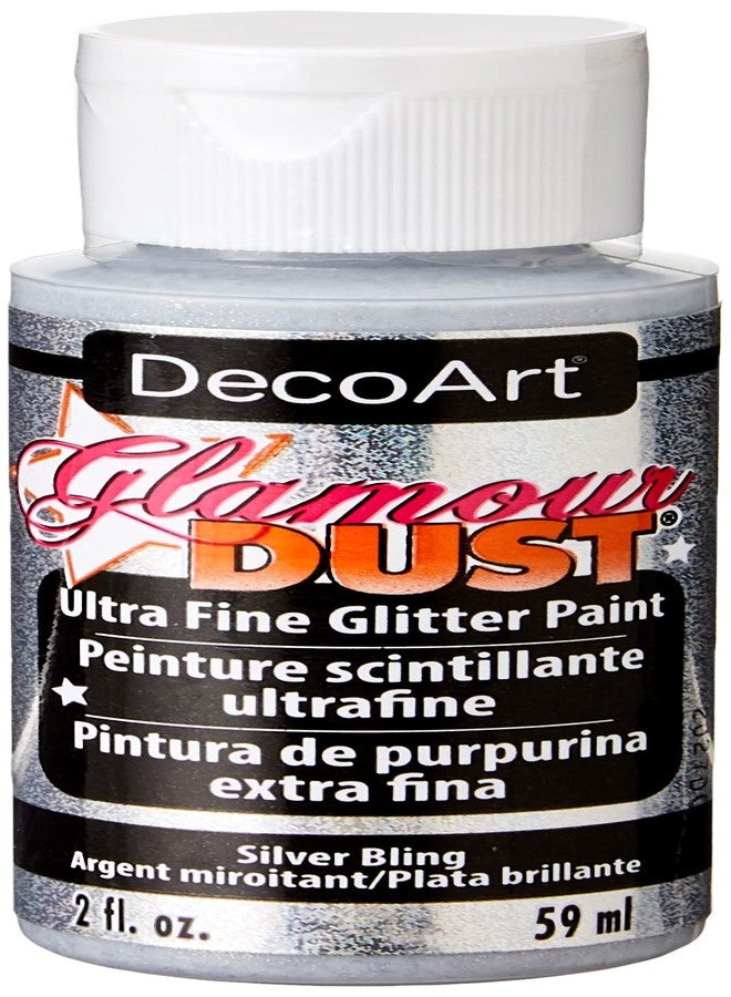 DecoArt Glamour Dust 2-Ounce Silver Bling Glitter Paint - Image 1