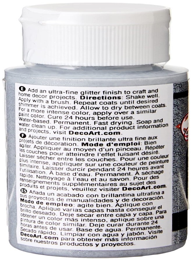 DecoArt Glamour Dust 2-Ounce Silver Bling Glitter Paint - Image 2