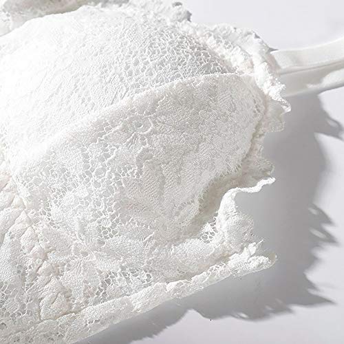 PLUMBURY® Women’s Padded V-Neck Lace Bralette Bra Camisole Crop Top, White, Free Size - Image 5