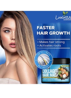 Luxura Sciences Collagen Hair Mask | Repairs Dry, Damaged Hair & Restores Softness & Shine | Deep Conditioning Masque with Shea Butter & Argan Oil | 3.53 Oz/100g  - Image 2