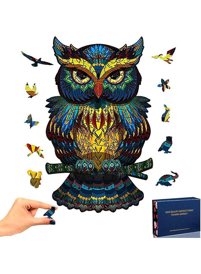 Owl Wooden Jigsaw Puzzle Wood Animal Shape 3D Jigsaw Puzzle for Adults and Kids - Image 2
