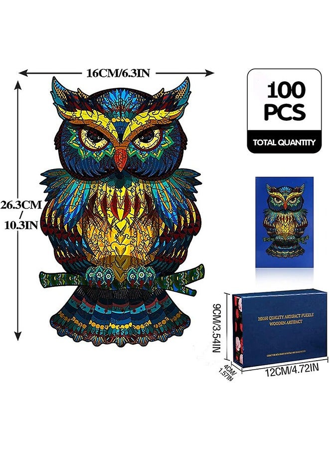 Owl Wooden Jigsaw Puzzle Wood Animal Shape 3D Jigsaw Puzzle for Adults and Kids - Image 1