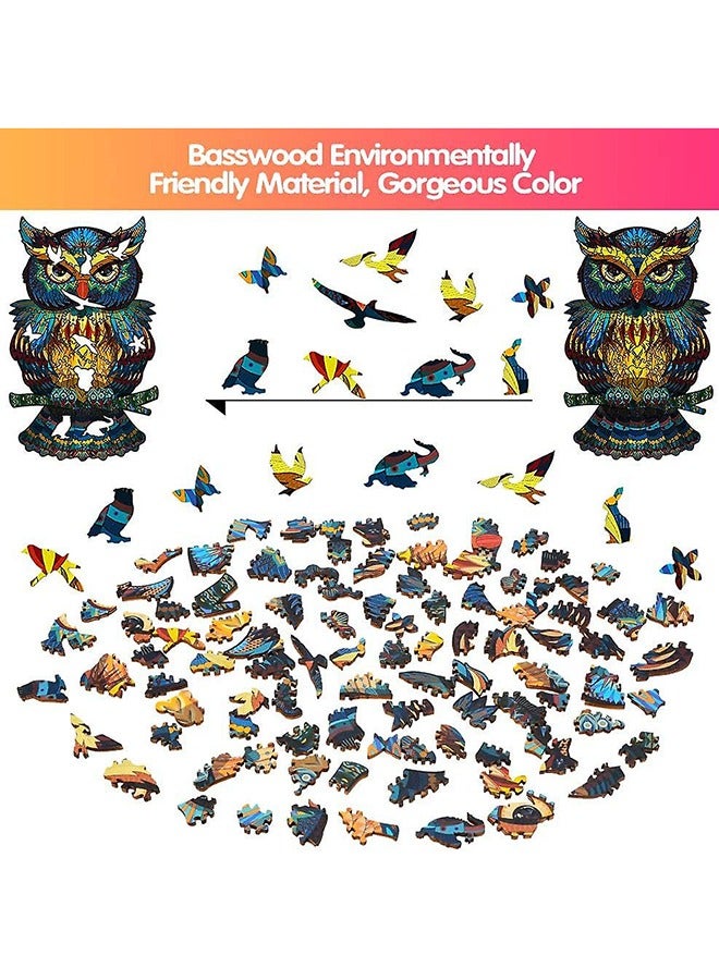 Owl Wooden Jigsaw Puzzle Wood Animal Shape 3D Jigsaw Puzzle for Adults and Kids - Image 4