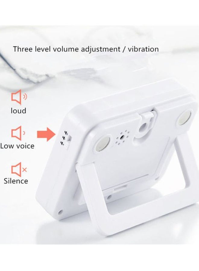 NIBEMINENT Silent Vibration Flashing Light Timer White 8.4x6.5x1.9cm - Image 2