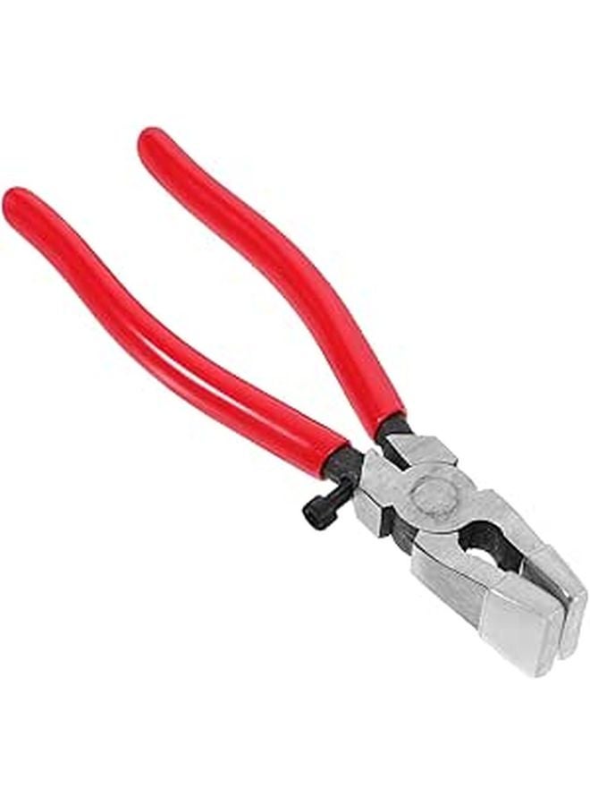 8 Inch Heavy Duty Glass Breaking Pliers Curved Jaws for Cutting Stained Glass Mosaics and Fusing - Image 1