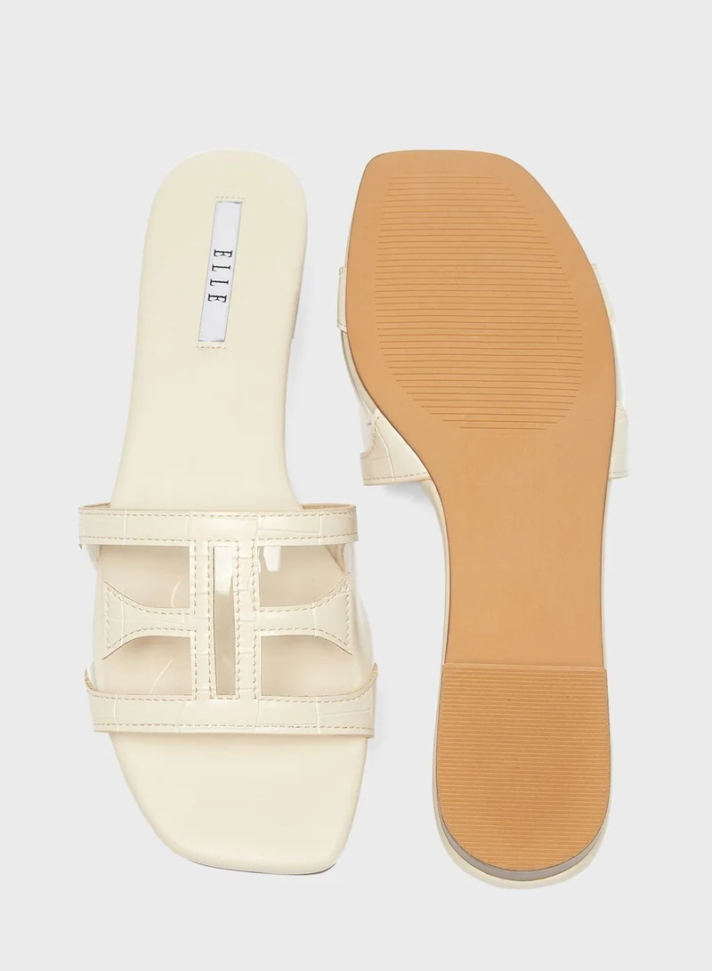 ELLE Single Strap Flat Sandals