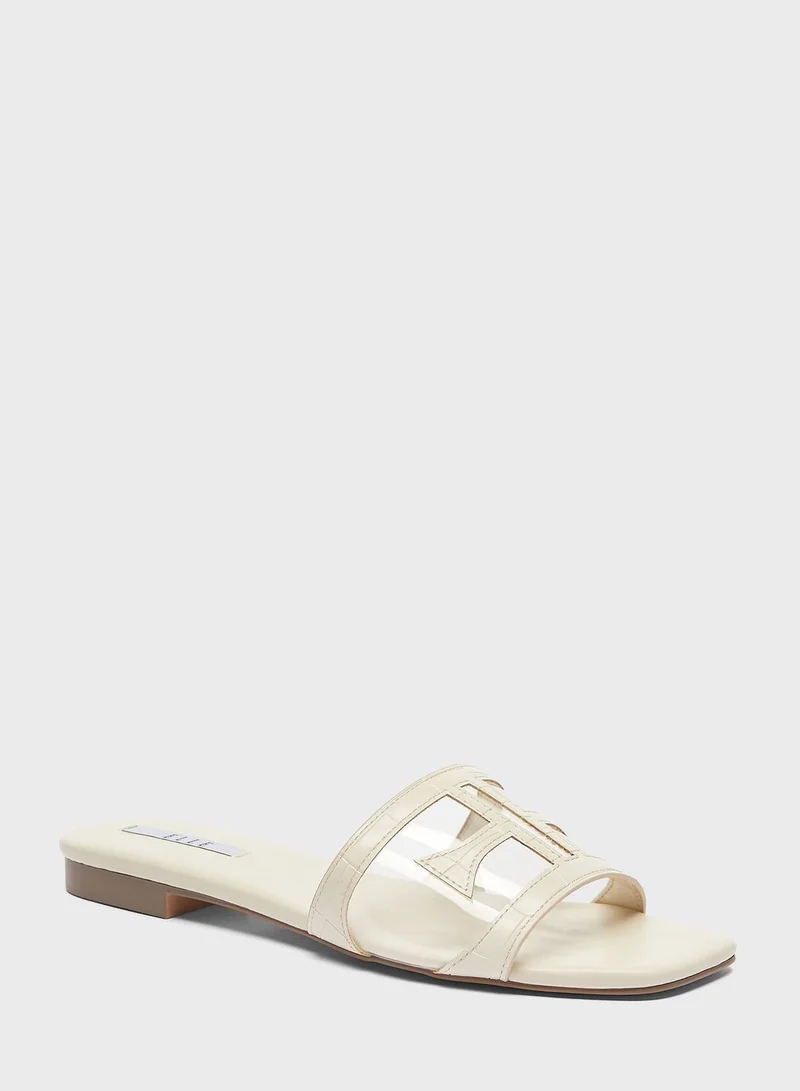 ELLE Single Strap Flat Sandals