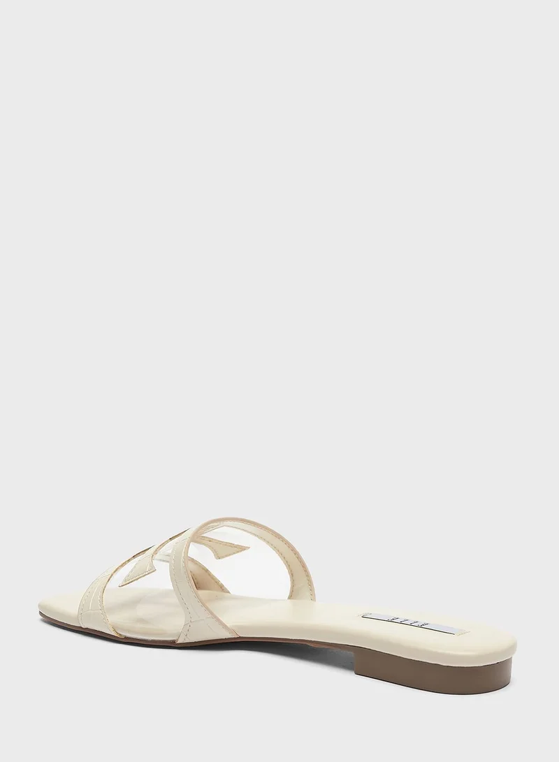 ELLE Single Strap Flat Sandals