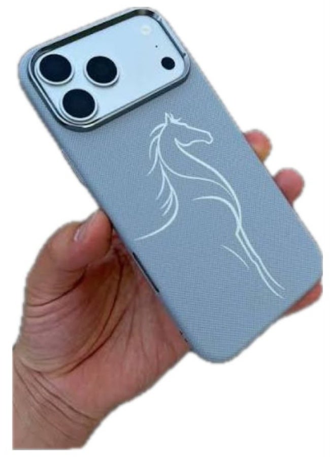 غطاء كاميرا مغناطيسي منزلق بتصميم حصان لهاتف iPhone 17 Pro Max - غطاء خلفي واقٍ مقاوم للصدمات - Image 1
