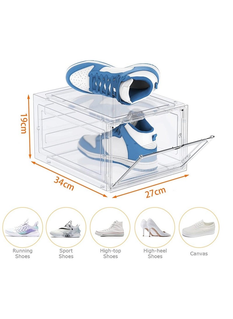 MIXDE - 6 Pack Shoe Storage Boxes, Stackable Shoe Box with Lids, Hard Plastic Shoe Organizer for Closet, Entryway, Bathroom & Home Decor - Image 1