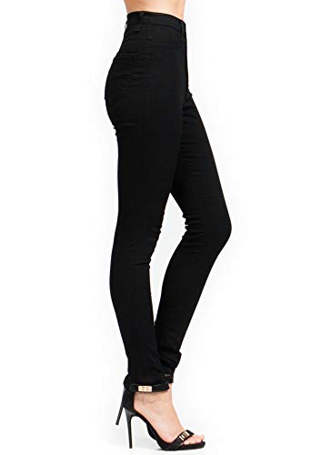 Vibrant Women’s Denim Skinny Jeans – Super Stretch High Waisted Classic Casual Slim Fit Pants VP88 Black 1 - Image 2