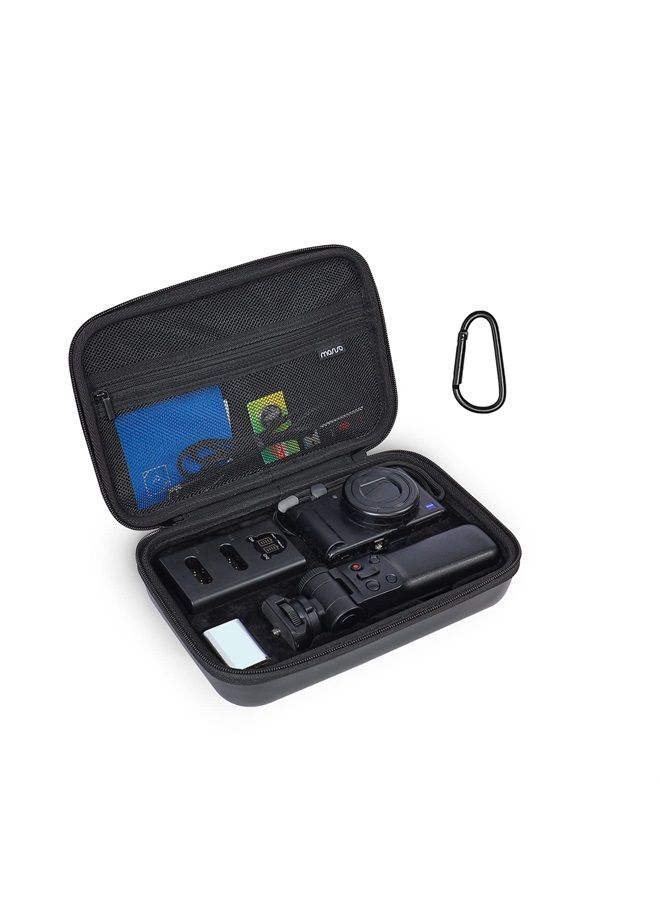 Mosiso حافظة كاميرا متوافقة مع كاميرا سوني ZV-1 / ZV-1F / ZV-1 II الرقمية ومجموعة ملحقات المدونين مع حامل ثلاثي القوائم، حافظة EVA مقاومة للماء والصدمات مع حزام يد ومشبك، سوداء - Image 1
