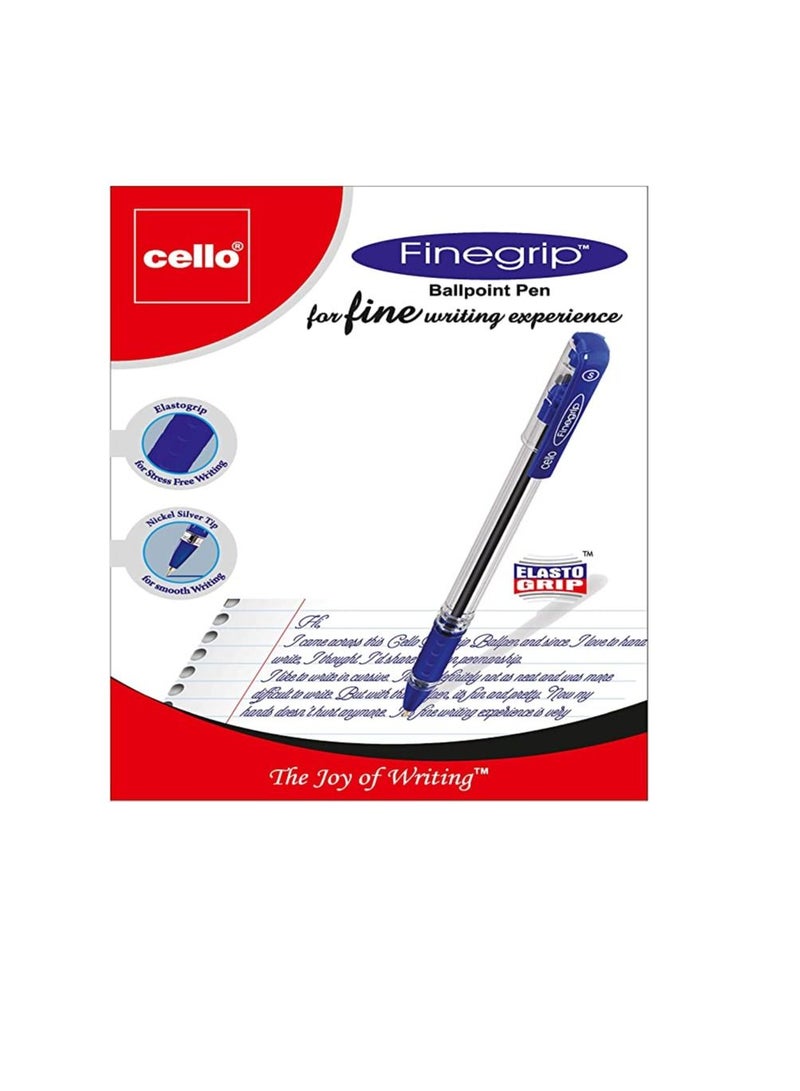 تشيلو قلم حبر جاف CELLO FineGrip 0.7 مم أزرق - عبوة blister تحتوي على 5 قطع النموذج: CE FGRIP7 5B - Image 3
