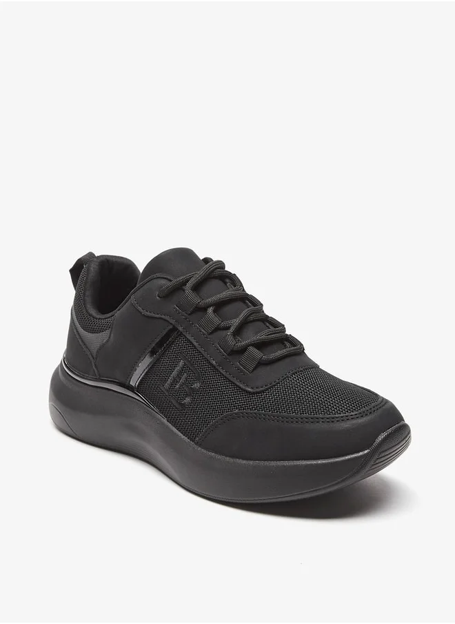 Flora Bella By Shoexpress Logo Detail Sneakers with Lace-Up Closure