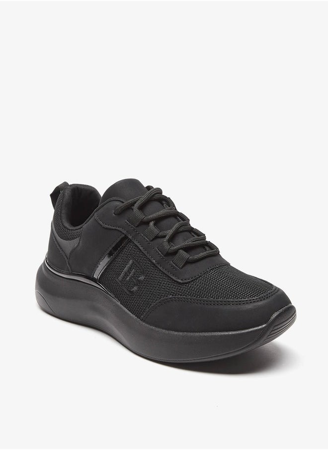 Flora Bella By Shoexpress Logo Detail Sneakers with Lace-Up Closure  - Image 1