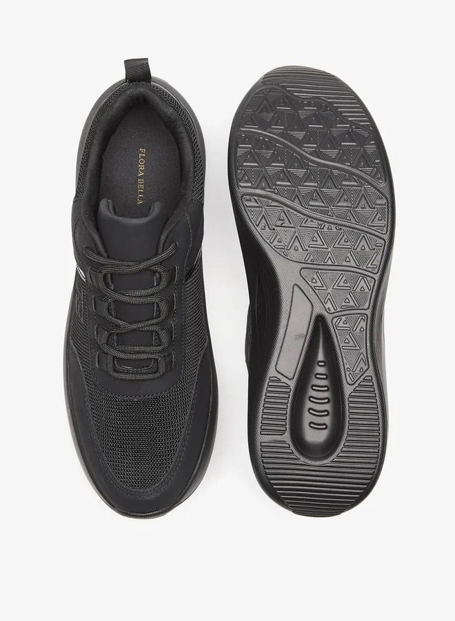 Flora Bella By Shoexpress Logo Detail Sneakers with Lace-Up Closure