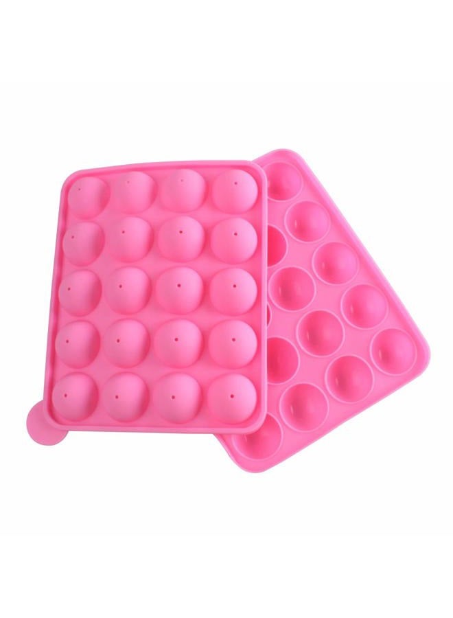 Warmbuy 20 Cavity Silicone Pink Lolly Pop Party Cupcake Baking Mold Cake Pop Stick Mold Tray - Image 2