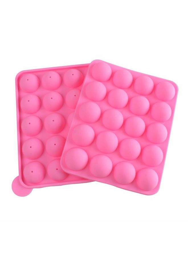 Warmbuy 20 Cavity Silicone Pink Lolly Pop Party Cupcake Baking Mold Cake Pop Stick Mold Tray - Image 5